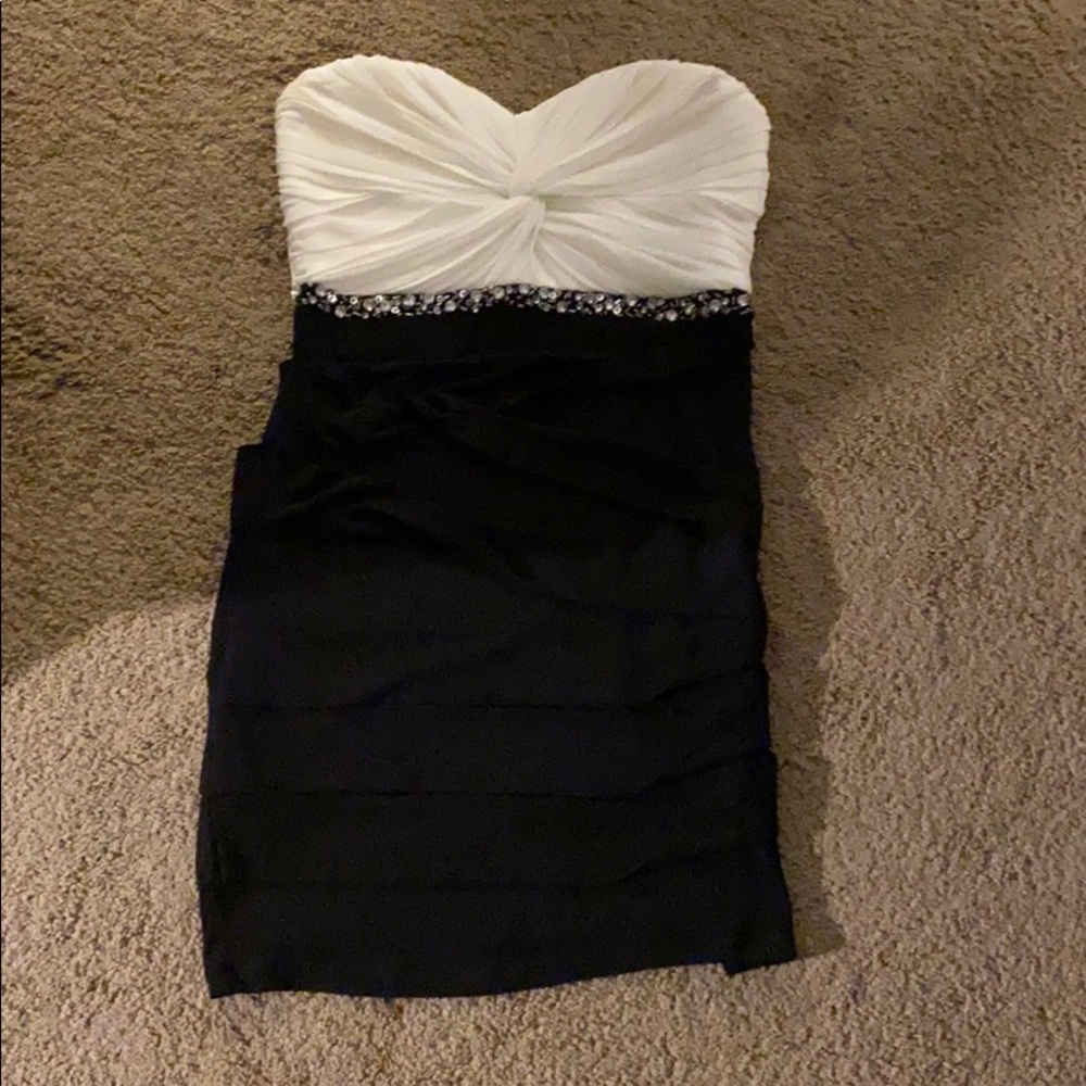 Black and white formal dress